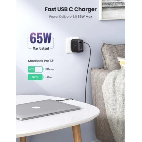 UGREEN 65W GaN Tech Chip, 4 Ports Charger for Phones, Tablets, Ipads, Laptops & MacBooks - CD224 70774