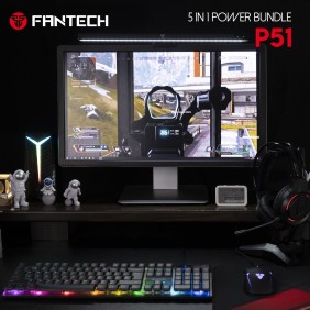 Fantech P51 Gaming Set 5in1: Keyboard + Mouse + Mousepad + Headset + Stand Headset, RGB Lighting, The Essential Gaming Bundle