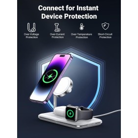 UGREEN 25W 3-In-1 MagSafe Fast Wireless Charging Station Or Magnetic for Apple Watch, iPhone & Air pods - CD278 90326