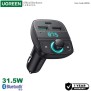 UGREEN 31.5W PD Fast Car Charger with FM & Bluetooth Transmitter + USB MP3 & TF Slot Reader - CD229 80910