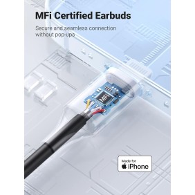 UGREEN MFI certified lightning Wired Earphones with Microphone, Noise Isolation, Powerful Bass - EP103 30631