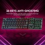 Fantech K614L FIGHTER III, Mechanical Feel, RGB Lighting, Wired Gaming Keyboard