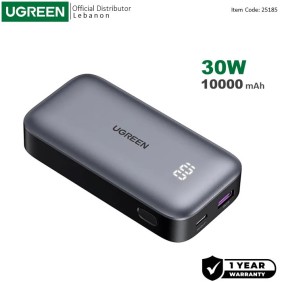 UGREEN Power Bank 30W PD, Dual Ports, 10000 mAh, Smart & Fast Charging for Phones, Tablets, Ipads - PB502 25185