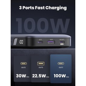 Power Bank 100W, 3 Ports, 20000 mAh, for Laptops, MacBooks, Smartphones, Tablets, ipads - PB207 25188