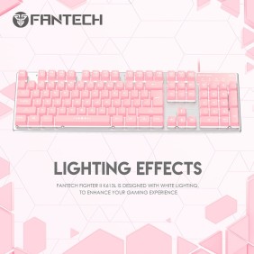 Fantech K613L FIGHTER II, Mechanical  Feel, Stylish Pink Wired Gaming Keyboard