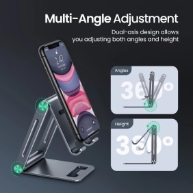 UGREEN Aluminum Alloy, Multi-Angle Stand Support Phone and Tablet Up to 7.9", Durable Structure, Stable & Reliable - LP263 80708