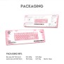 Fantech K613L FIGHTER II, Mechanical  Feel, Stylish Pink Wired Gaming Keyboard