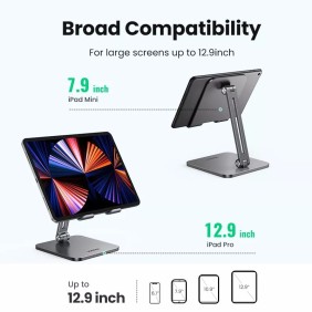 UGREEN Aluminum Alloy Tablet & ipad Pro Holder, Support Devices Up to 12.9 Inch, Durable & Stable Structure - LP134 40393