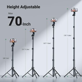 UGREEN 2-in-1 Selfie Stick & Tripod with Bluetooth Remote, Adjustable Height form 58.4cm to 178cm - LP680 15609