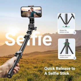 UGREEN 2-in-1 Selfie Stick & Tripod with Bluetooth Remote, Adjustable Height form 58.4cm to 178cm - LP680 15609