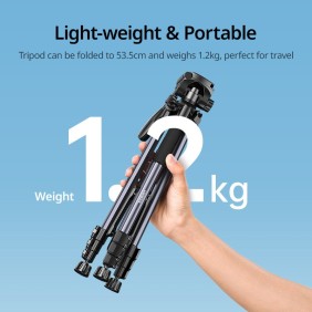 UGREEN Professional Camera Tripod Adjustable Height from 53.5 to 175cm with Mobile Phone Holder and Travel Bag - LP661 15187