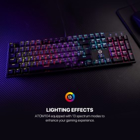 Fantech SUMI Edition MK886V2 - ATOM104, Pro Wired Mechanical Keyboard with RGB Lighting Gray