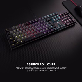 Fantech SUMI Edition MK886V2 - ATOM104, Pro Wired Mechanical Keyboard with RGB Lighting Gray