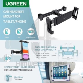 UGREEN Car Back Seat Headrest Mount Phone & Tablet Holder, Durable Structure - LP160 60108