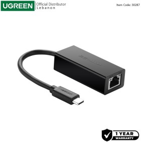 UGREEN USB-C to Ethernet Adapter - RJ45, 10/100Mbps - 30287