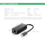 UGREEN USB-C to Ethernet Adapter - RJ45, 10/100Mbps - 30287