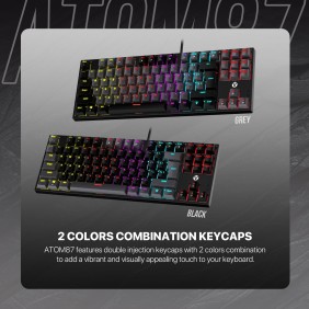 Fantech SUMI Edition MK876V2 - ATOM87, Pro Wired Mechanical Keyboard with RGB Lighting Gray