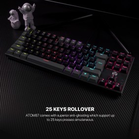 Fantech SUMI Edition MK876V2 - ATOM87, Pro Wired Mechanical Keyboard with RGB Lighting Gray