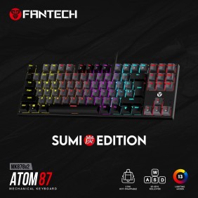 Fantech SUMI Edition MK876V2 - ATOM87, Pro Wired Mechanical Keyboard with RGB Lighting Gray