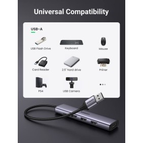 UGREEN USB 3.0 to 4- Port USB 3.0 Hub, with Type-C Power Port, Stable Transmission, Data Transfer up to 5 Gbps - CM473 20805