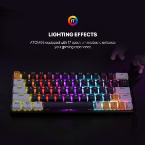 Fantech MIZU Edition MK874V2 - ATOM63, Pro Wired Mechanical Keyboard with RGB Lighting Sky Blue