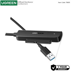 UGREEN USB-A 3.0 to SATA Adapter Cable for 2.5“ HDD and SSD - CM321 70609