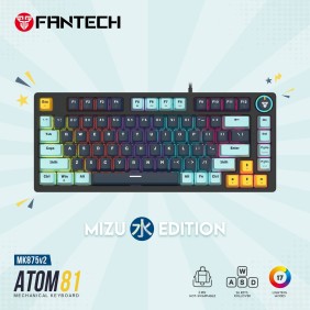 Fantech MIZU Edition MK875V2 - ATOM81, Pro Wired Mechanical Keyboard with RGB Lighting Navy Blue