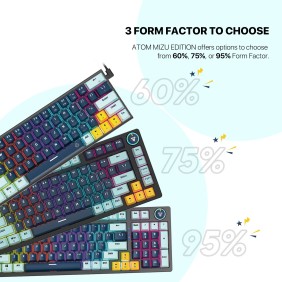 Fantech MIZU Edition MK875V2 - ATOM81, Pro Wired Mechanical Keyboard with RGB Lighting Navy Blue