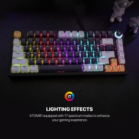 Fantech MIZU Edition MK875V2 - ATOM81, Pro Wired Mechanical Keyboard with RGB Lighting Navy Blue