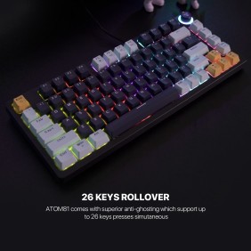 Fantech MIZU Edition MK875V2 - ATOM81, Pro Wired Mechanical Keyboard with RGB Lighting Navy Blue