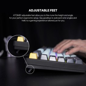 Fantech MIZU Edition MK875V2 - ATOM81, Pro Wired Mechanical Keyboard with RGB Lighting Navy Blue