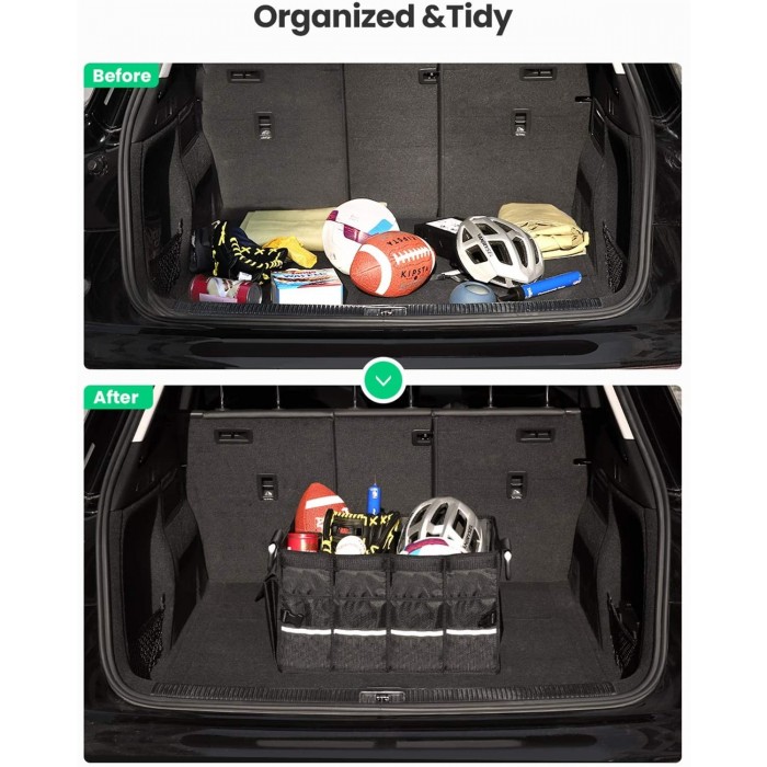 Autofy SPAZE-5 Car Trunk Organizer Spill Proof Waterproof Anti-Skid Car  Boot Organizer Storage Utility Bag Tool Box Kit Bag for All Vehicles  [Large; Silver] : : Car & Motorbike