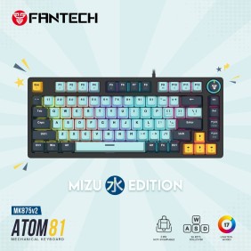 Fantech MIZU Edition MK875V2 - ATOM81, Pro Wired Mechanical Keyboard with RGB Lighting Sky Blue