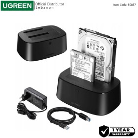 UGREEN USB 3.0 to SATA Dual-Bay Hard Drive Docking Station DUPLICAtoR /CLONER - CM198 50857