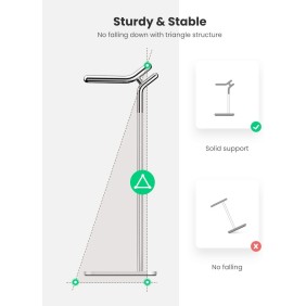 UGREEN Aluminum + Zinc Alloy Stand for Headset, Stable, Premium Quality & Smart Design - LP143 80701