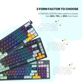 Fantech MIZU Edition MK890V2 - ATOM96, Pro Wired Mechanical Keyboard with RGB Lighting Navy Blue