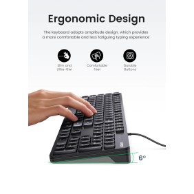 UGREEN USB Wired Keyboard, Durable and Comfort Design, for Windows & Mac - KU004 90875