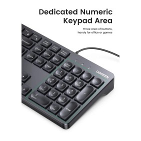 UGREEN USB Wired Keyboard, Durable and Comfort Design, for Windows & Mac - KU004 90875