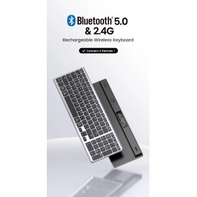 UGREEN Ultra Slim Bluetooth and Wireless Keyboard, Connect and switch Up to 4 Devices, Premium Iron Metal Material - KU005 15258