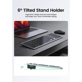 UGREEN Ultra Slim Bluetooth and Wireless Keyboard, Connect and switch Up to 4 Devices, Premium Iron Metal Material - KU005 15258