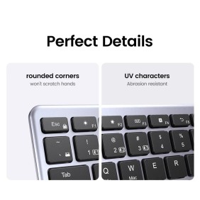 UGREEN Ultra Slim Bluetooth and Wireless Keyboard, Connect and switch Up to 4 Devices, Premium Iron Metal Material - KU005 15258