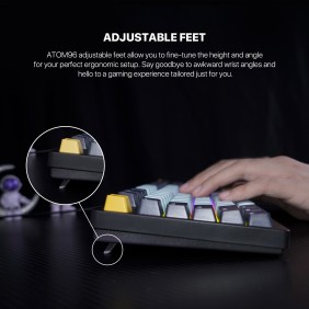 Fantech MIZU Edition MK890V2 - ATOM96, Pro Wired Mechanical Keyboard with RGB Lighting Navy Blue