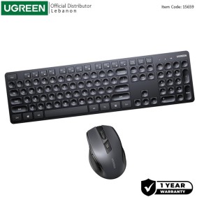 UGREEN PRO 2.4Ghz Wireless Combo, Silent Keyboard & Mouse, Comfortable Design, Premium Material - MK006 15659