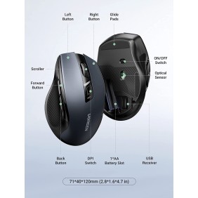 UGREEN Silent Wireless Mouse, 4000DPI, Accurate Control, Ergonomic Design for maximum Comfort - MU006 90545