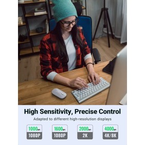UGREEN Silent Wireless Mouse, 4000DPI, Accurate Control, Extra Slim, Organic Shape, Natural Fit - MU001 90372 90373 90374