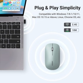 UGREEN Silent Wireless Mouse, 4000DPI, Accurate Control, Extra Slim, Organic Shape, Natural Fit - MU001 90372 90373 90374