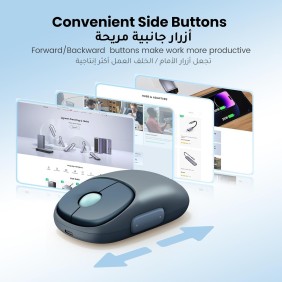 UGREEN Bluetooth and Silent Wireless Mouse, 4000DPI, Connect and switch Up to 3 Devices, Built-in Battery - MU102 90538 15722