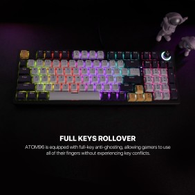 Fantech MIZU Edition MK890V2 - ATOM96, Pro Wired Mechanical Keyboard with RGB Lighting Sky Blue