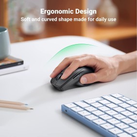 UGREEN Bluetooth and Silent Wireless Mouse, 4000DPI, Connect and switch Up to 2 Devices, max Comfort Design - MU101 90395 15805