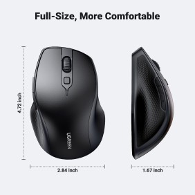 UGREEN Bluetooth and Silent Wireless Mouse, 4000DPI, Connect and switch Up to 2 Devices, max Comfort Design - MU101 90395 15805